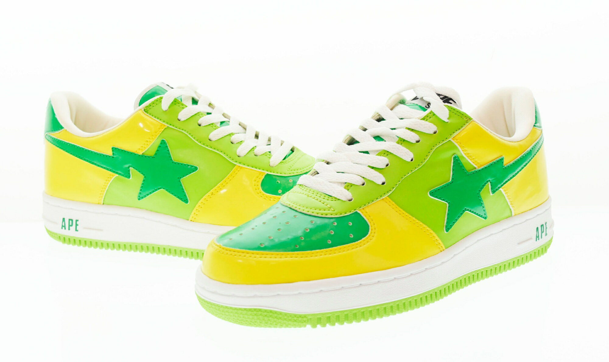 【中古】アベイシングエイプ A BATHING APE BAPE STA ベイプスタ スニーカー 緑 FS-001 メンズ靴 スニーカー グリーン 27.5cm 103-shoes-14