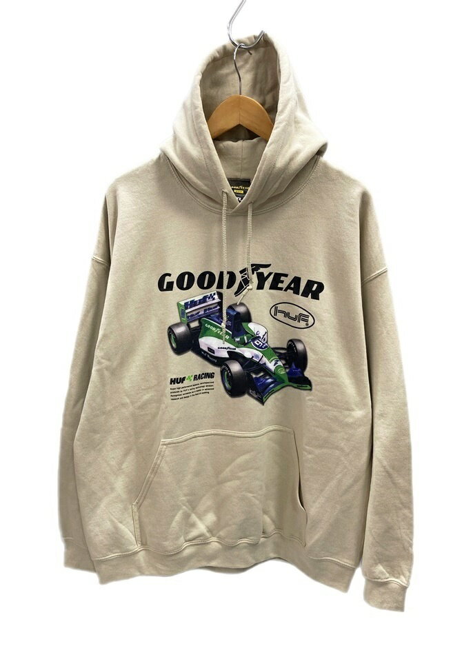 yÁznt HUF X GOODYEAR FINAL LAP P/O HOODIE NATURAL @Ci bv p[J[ PF00705 XL p[J vg x[W LLTCY 101MT-2011