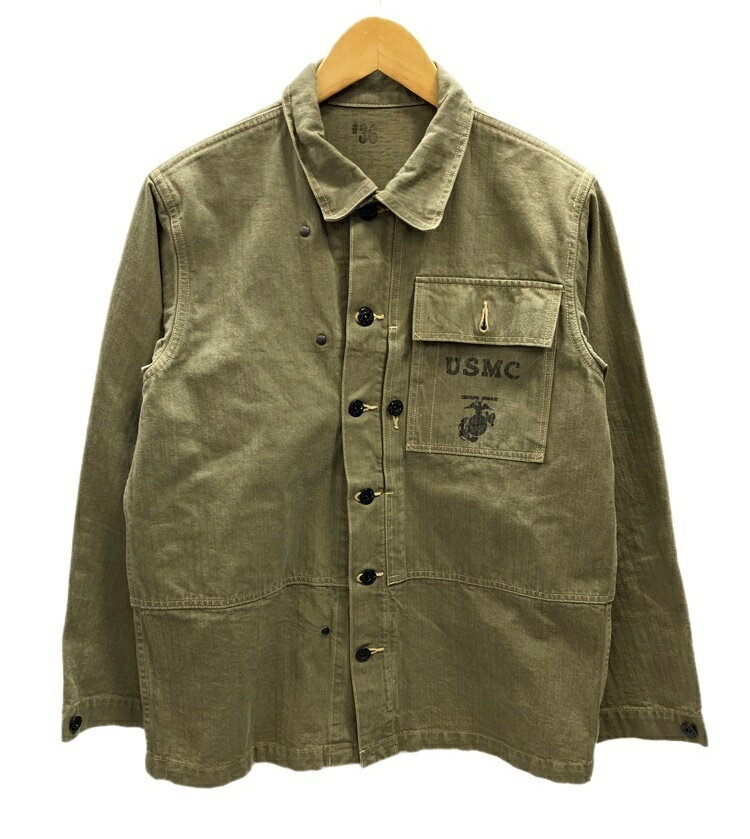 yÁzoYN\Y BUZZ RICKSON'S HERRINGBONE UTILITY JACKET w{[ WPbg Made in JAPAN { BR13550 TCY 36 WPbg |Cg J[L 101MT-2026