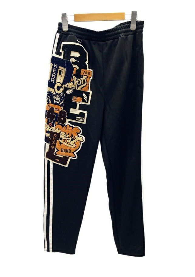 【中古】ダブレット doublet 21AW CHAOS LETTERED PATCHES TRACK PANT パッチトラックパンツ ジャージ 黒 Made in JAPAN 21AW55WM12 ボ..