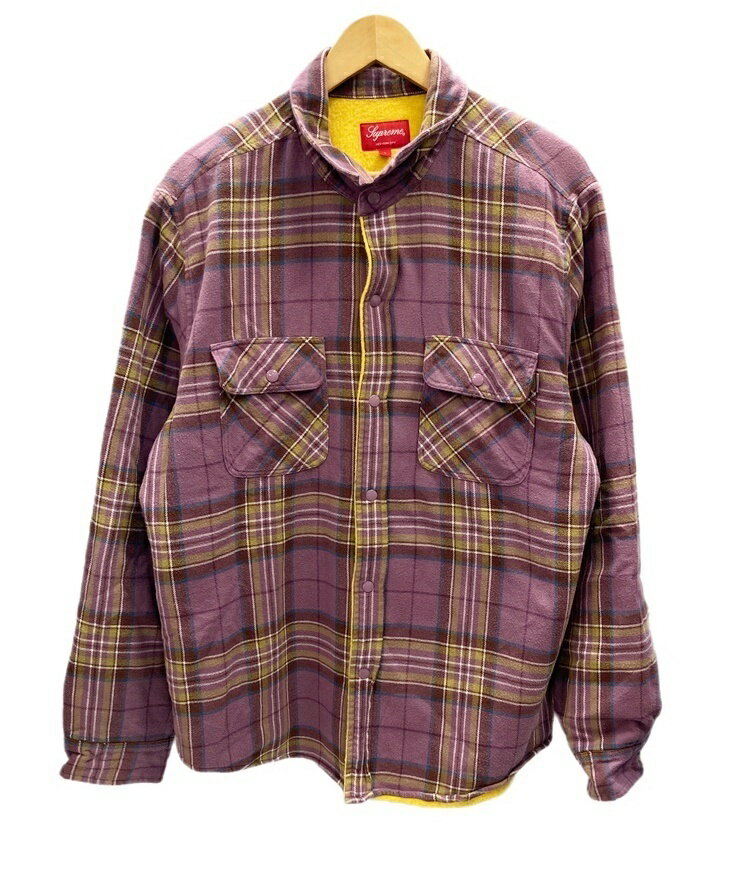 yÁzVv[ SUPREME Pile Lined Plaid Flannel Shirt Dusty Purple 18FW  Vc WPbg Vc `FbN p[v LTCY 101MT-2067