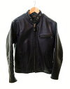 【中古】ショット SCHOTT スタンドカラー SINGLE RIDERS シングル ライダース ボア ライナー LEATHER JACKET レザー 641 38 ジャケット 無地 ブラック 103MT-134