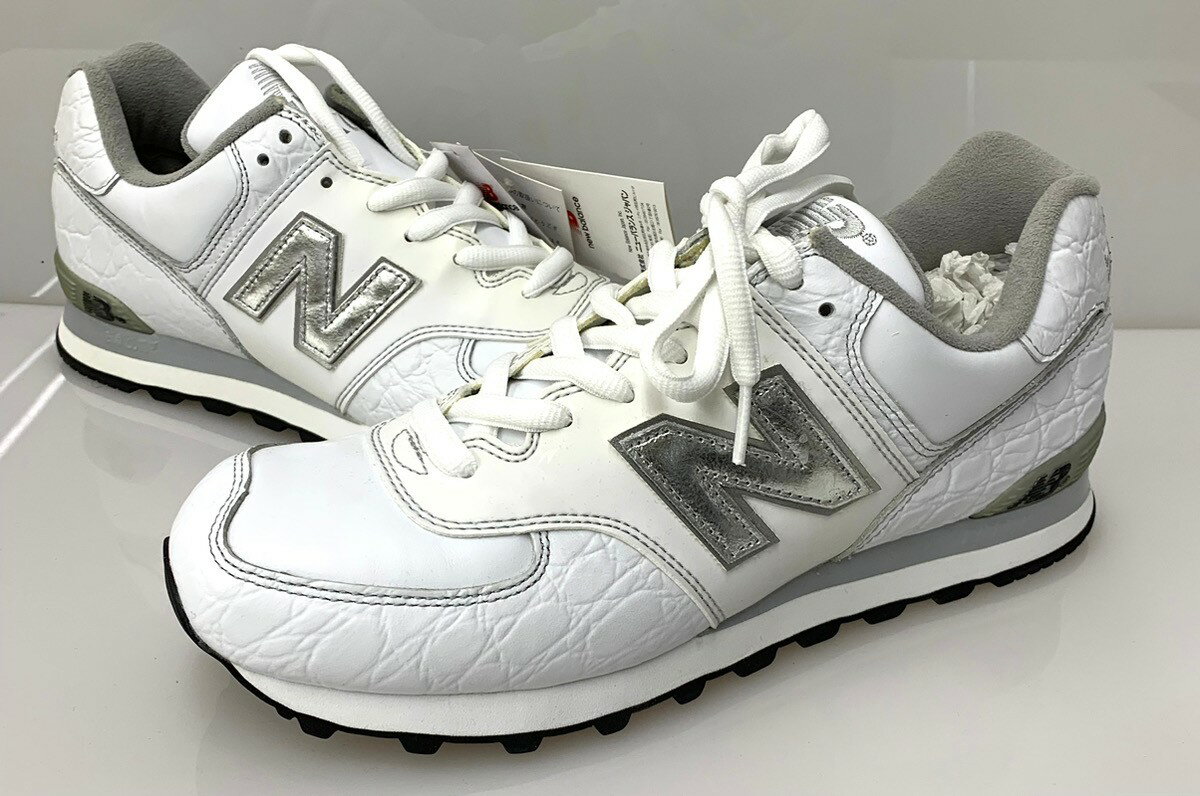 【中古】ニューバランス new balance ホワイトマイク 観賞用 M574J-WSV メンズ靴 スニーカー ロゴ ホワイト 28cm 201-shoes703