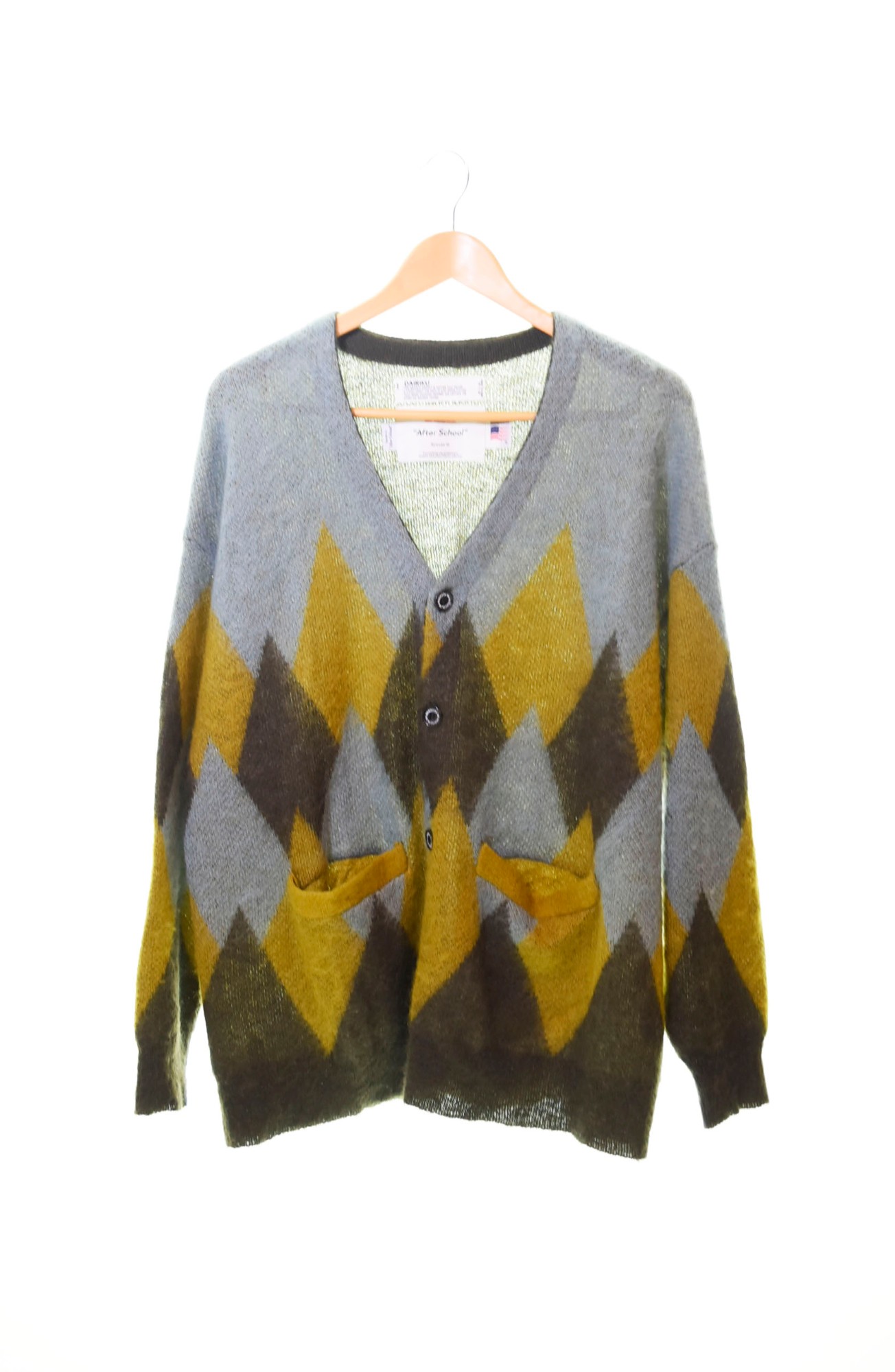 yÁz_CN DAIRIKU 22AW Argyle Mohair Knit Cardigan A[KC J[fBK ~gO[ 22AW K-2 J[fBK O[ LTCY 103MT-168