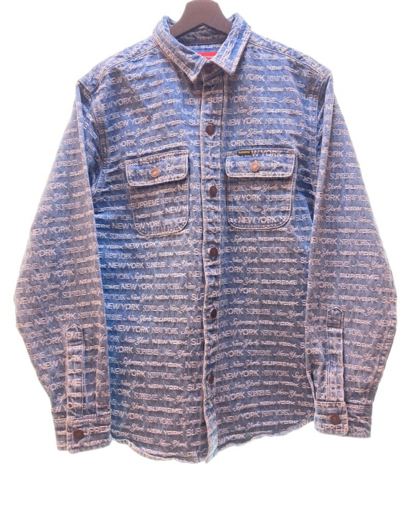 yÁz Vv[ SUPREME 22AW Multi Type Jacquard Denim Shirt }` ^Cv WK[h fj Vc CfBS  - WPbg hJ u[ MTCY 104MT-8