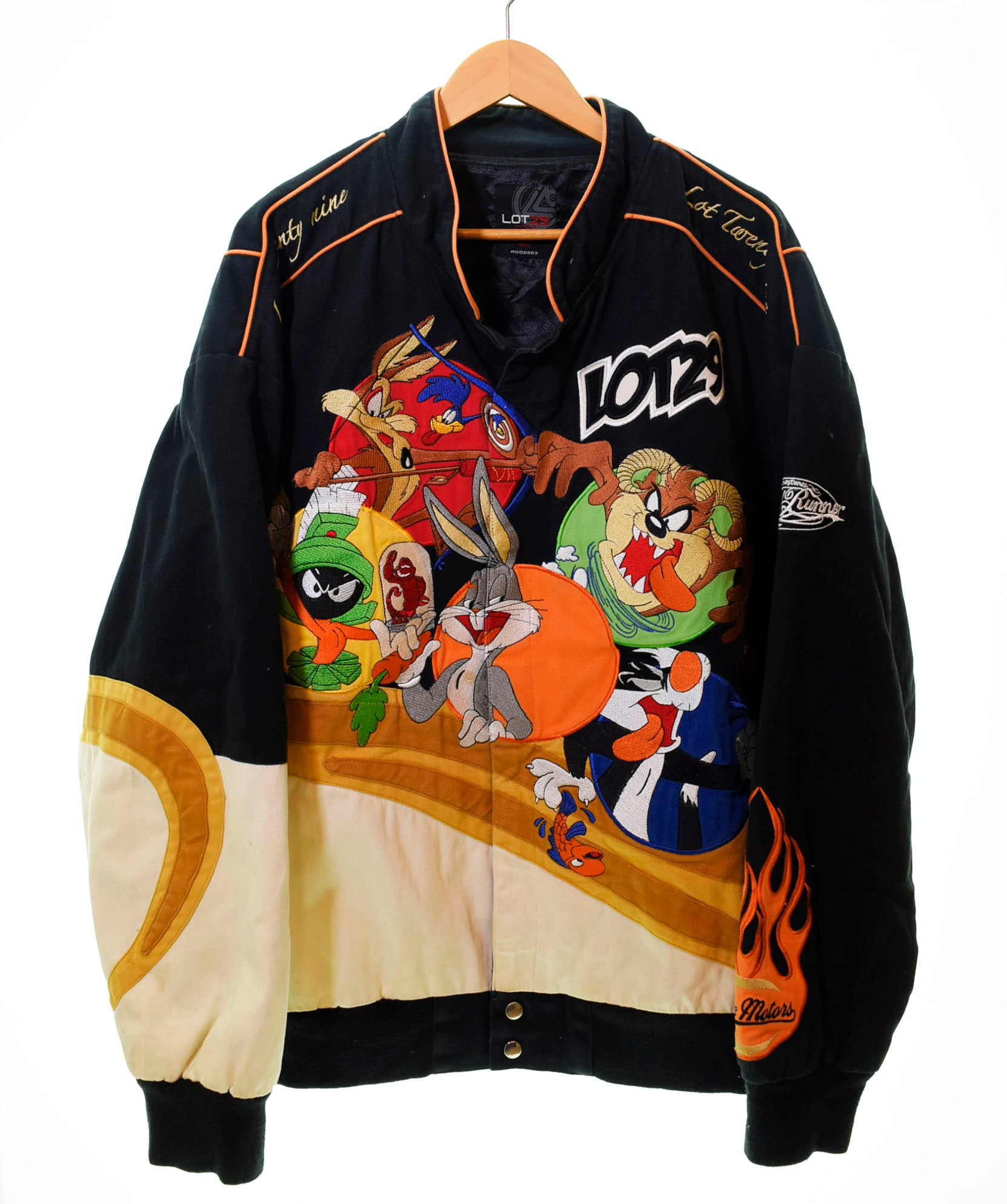 yÁzbg29 Lot29 90s 90N Looney Tunes Racing Jacket [j[Ee[Y [VO WPbg Road runner [hi[ WPbg LN^[ ubN 5LTCY 103MT-197