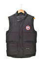 楽天ドンドンサガール【中古】カナダグース CANADA GOOSE FREESTYLE CREW VEST フリースタイル クルー ダウンベスト 黒 4154M ベスト ロゴ ブラック SSサイズ 103MT-215