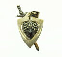 【中古】ロードキャメロット Lord Camelot 剣 ハート ギミック ペンダントトップ ガーネット シルバー メンズジュエリー・アクセサリー ペンダントト...