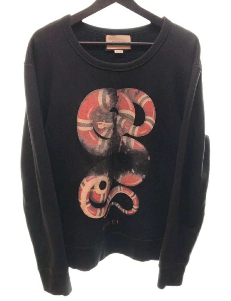 yÁz Ob` GUCCI SNAKE PRINT SWEATSHIRT Xl[NvgXEFbg g[i[ N[lbN  454569-X5K57 XEFbg S ubN LTCY 104MT-51