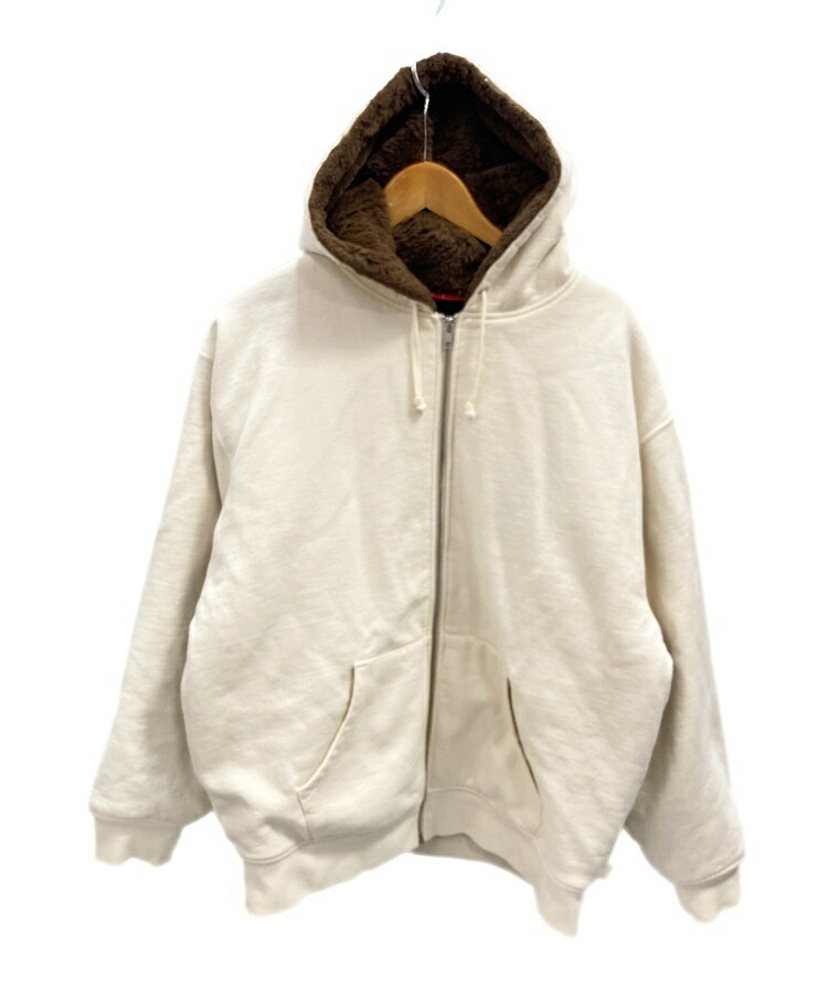 yÁzVv[ SUPREME Faux Fur Lined Zip Up Hooded Sweatshirt Natural 22FW p[J[ AE^[  p[J S zCg LTCY 101MT-2203