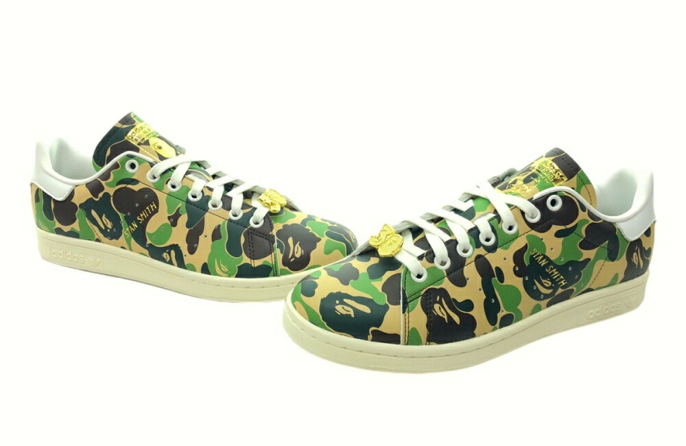 【中古】 アディダス adidas 23年製 STAN SMITH ABC Camo スタン スミス カモ A BATHING APE ア ベイシング エイプ 迷彩 IG8949 メンズ靴 スニーカー マルチカラー 26cm 104-shoes125