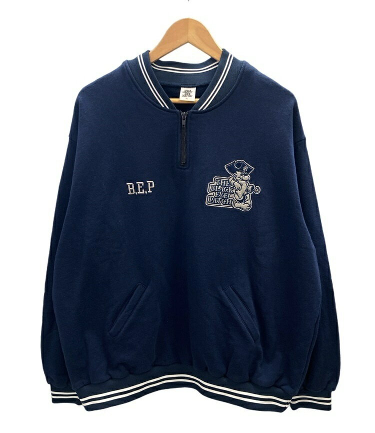 【中古】ブラックアイパッチ BLACK EYE PATCH OG Pirate Half Zip Navy 22AW パイレーツ ハーフ ジップ スウェット 紺 XL スウェット ロゴ ネイビー LLサイズ 101MT-2294