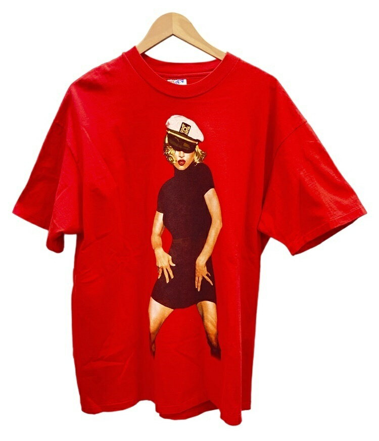 【中古】ヴィンテージ VINTAGE ITEM 90s MADONNA マドンナ90’s THE GIRLIE SHOW ザ ガーリー ショー ツアーT ヴィンテージ 古着 バンドTシャツ 袖シングル US古着 XL Tシャツ プリント レッド LLサイズ 101MT-2301