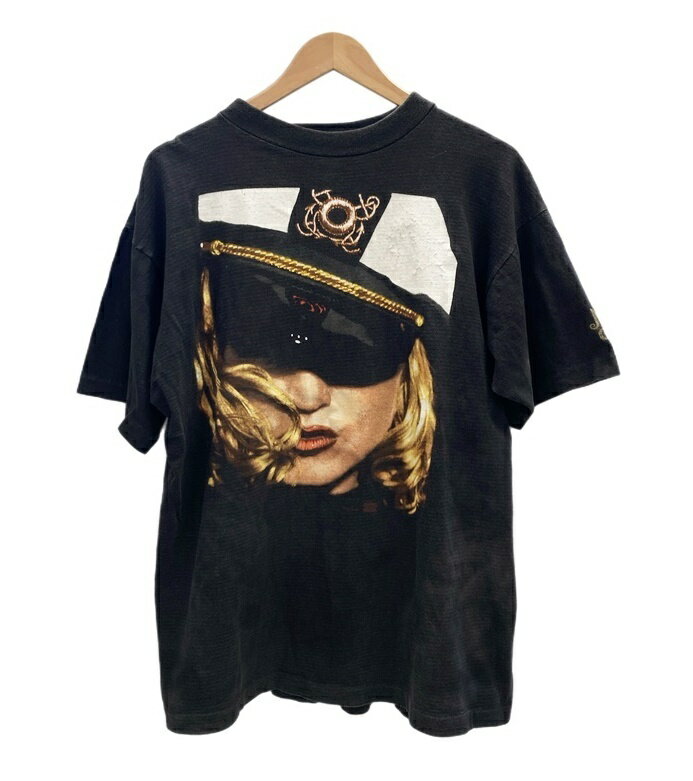 【中古】ヴィンテージ VINTAGE ITEM 90s MADONNA マドンナ90’s THE GIRLIE SHOW ザ ガーリー ショー ツアーT ヴィンテージ 古着 バンドTシャツ 袖シングル XL Tシャツ プリント ブラック LLサイズ 101MT-2300