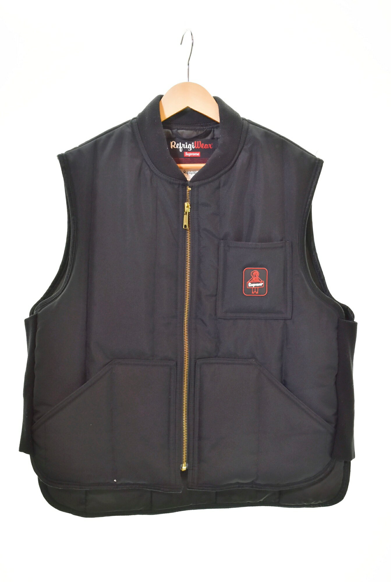 【中古】シュプリーム SUPREME RefrigiWear リフレッジウェア 20AW Insulated Iron Tuff Vest ベスト 黒 ベスト ワンポイント ブラック Lサイズ 103MT-443