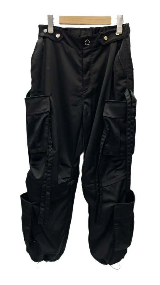 【中古】ターク TAAKK SATIN PANTS 21SS サテンパンツ 黒 MADE IN JAPAN TA21SS-PT019 カーゴパンツ 無地 ブラック サイズ 3 101MB-439
