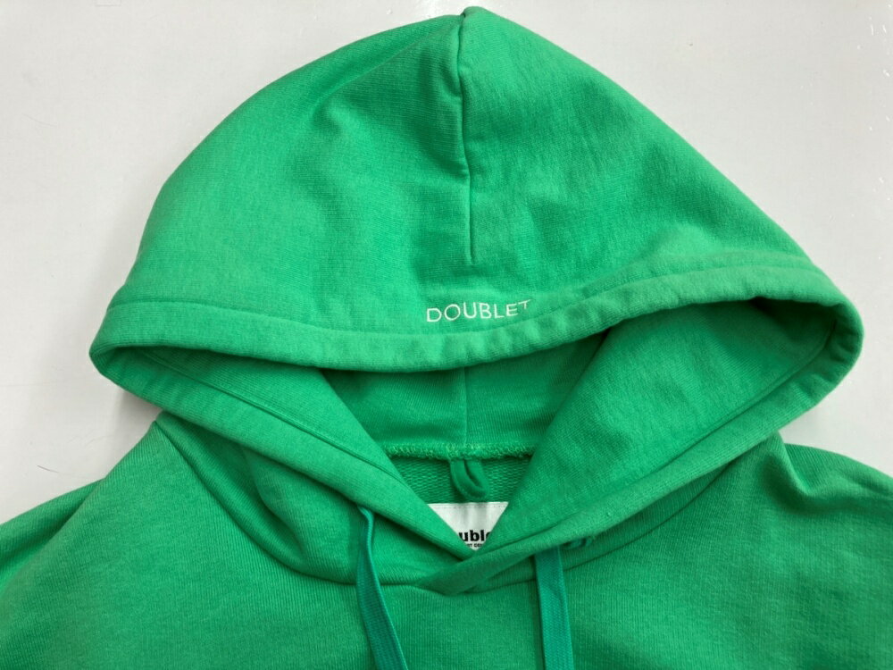 【中古】 ダブレット doublet 22AW COMPOSITION MESSAGE HOODIE コンポジション メッセージ フーディー フーディ 緑 22AW31CS234 パーカ 刺繍 グリーン Lサイズ 104MT-288