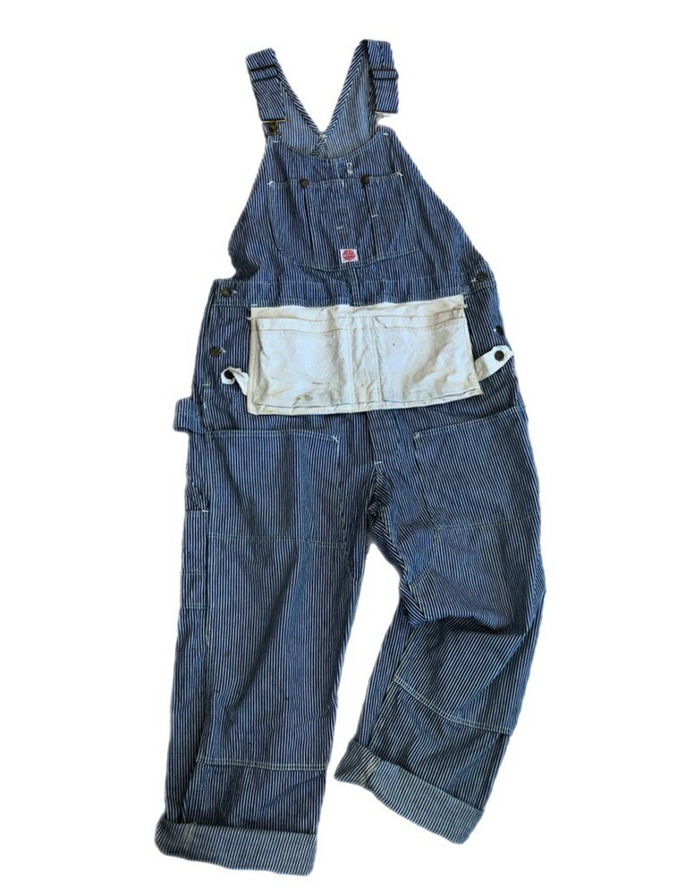 【中古】ヘッドライト HEADLIGHT 40s 50s ヴィンテージ エプロン付き オーバーオール ダブルニー ヒッコリー vintage アメカジ つなぎ・...