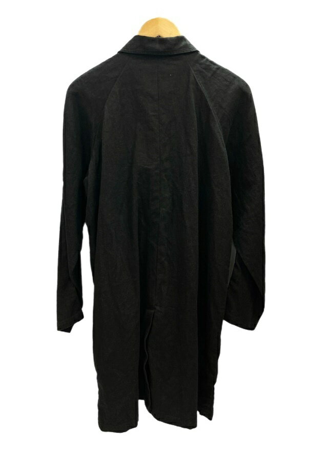 【中古】ノンタイプ Non-type LAB COAT ステンカラー コート リネン コットン コート ブラック Sサイズ 101MT-2644