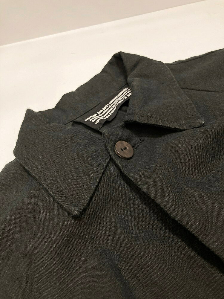 【中古】ノンタイプ Non-type LAB COAT ステンカラー コート リネン コットン コート ブラック Sサイズ 101MT-2644