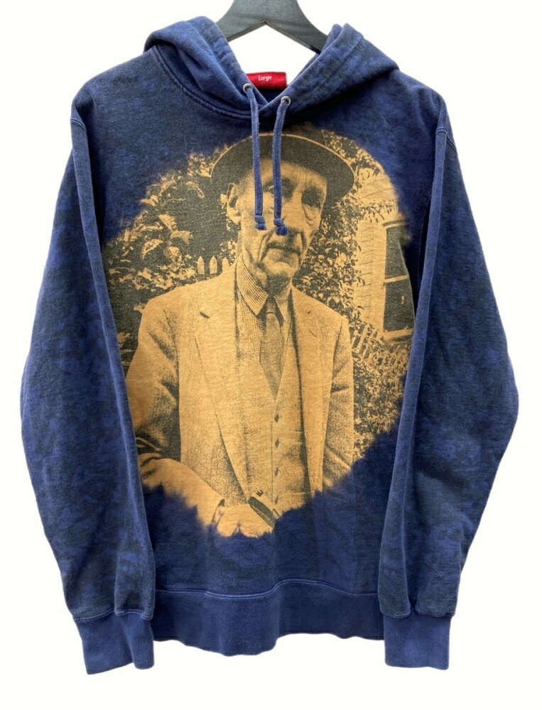 【中古】 シュプリーム SUPREME Burroughs Hooded Sweatshirt ウィリアム・S・バロウズ パーカー フーディ スウェットシャツ NAVY 紺 パーカ ロゴ ネイビー Lサイズ 104MT-415