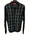 【中古】 シュプリーム SUPREME Vertical Stripe Knit L/S Polo ニット ロングスリーブ ポロ BLACK 黒 セーター スト...