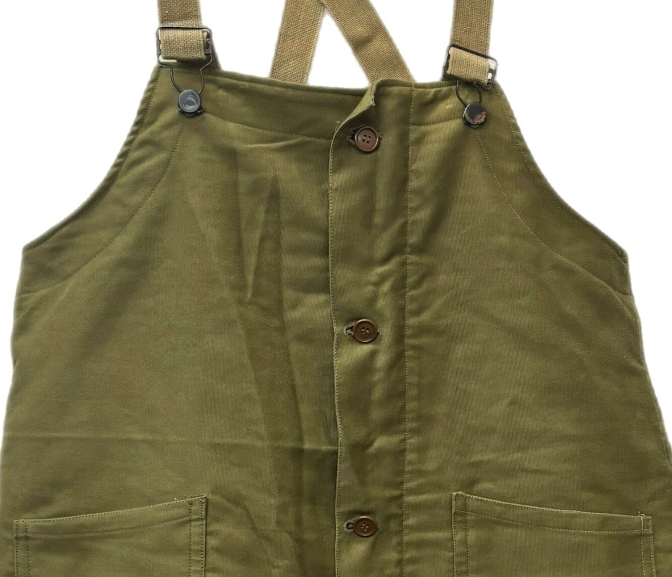 【中古】40's~60's イタリア軍 デッキパンツ つなぎ・オーバーオール グリーン 201MB-744 VB