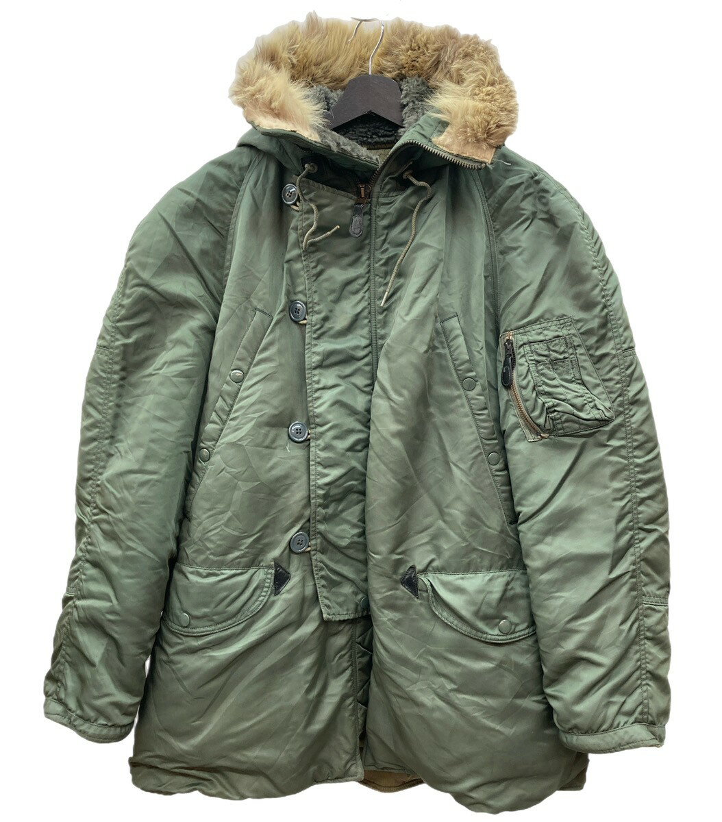 【中古】 ミリタリー Military Item 60's 60年代 USAF N-3B フライトジャケット ファージャケット アメリカ軍 Vintage ヴィンテージ 緑 ジャケット 無地 カーキ Mサイズ 104MT-937