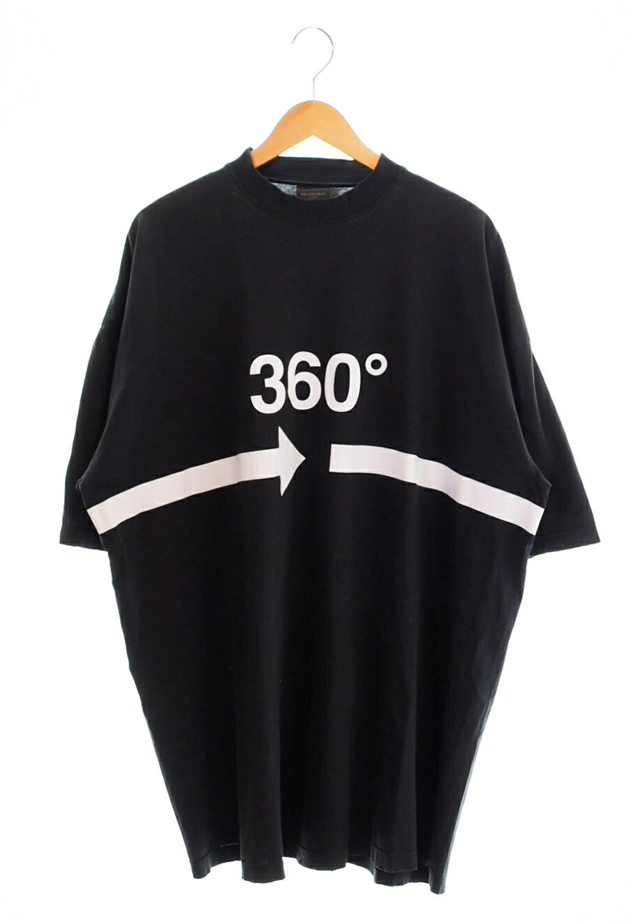 【中古】バレンシアガ BALENCIAGA 360 TUBULAR ダメージ加工Tシャツ Tシャツ ブラック Lサイズ 103MT-1628
