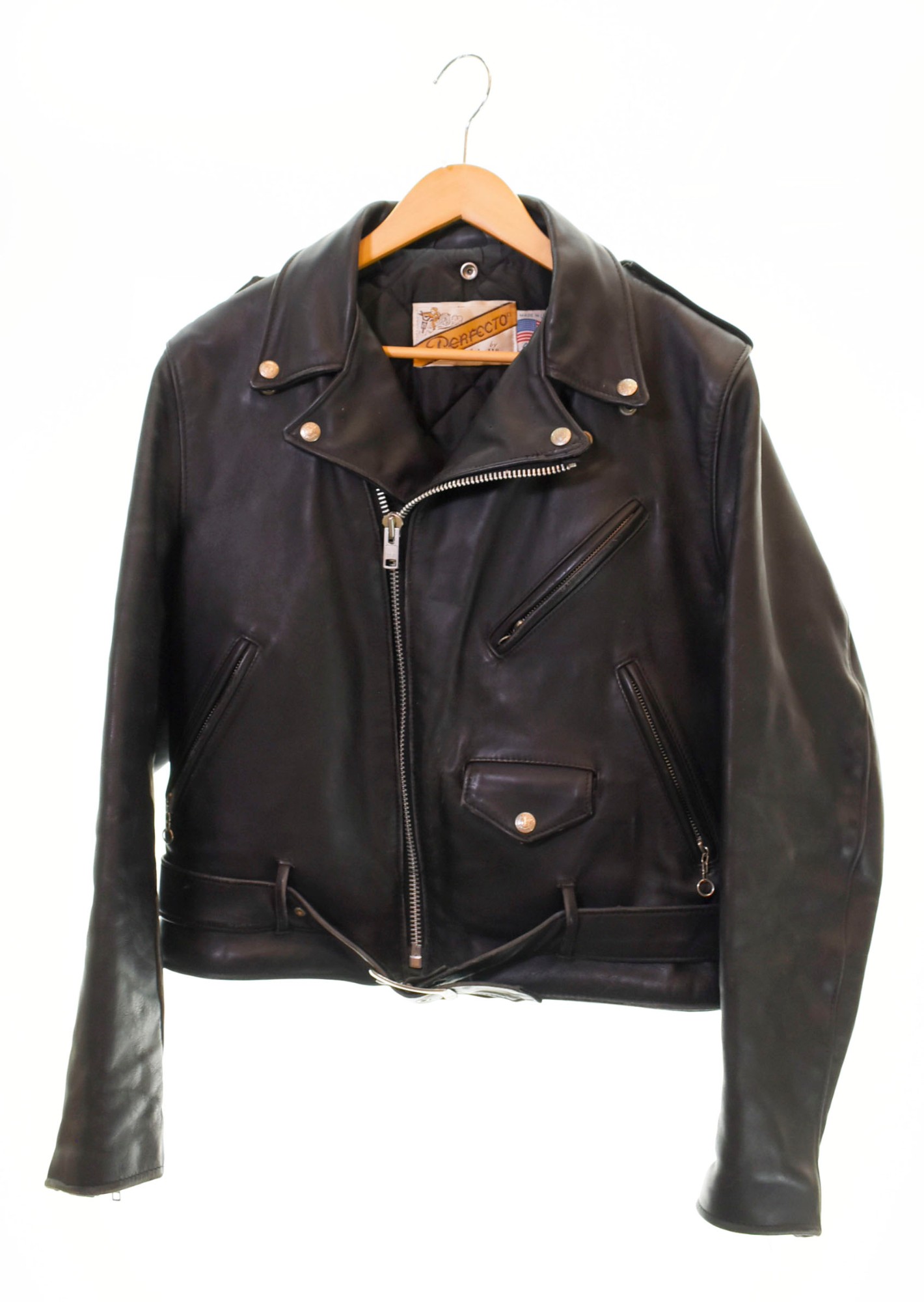 【中古】ショット SCHOTT 90s 前期 USA ダブルライダースジャケット 黒 618 40 ジャケット ブラック 103MT-1678