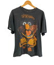 【中古】ヴィンテージ vintage 90's 90s EURO Hanes セサミストリート アニマル ブラックアウト black out sesame street animal Tシャツ ブラック Lサイズ 101MT-3730