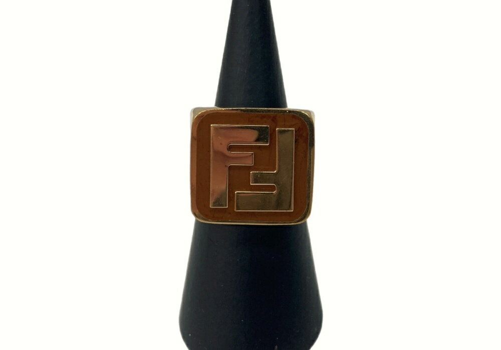【中古】 フェンディ FENDI Signet Ring シグネット リング FFロゴ 小指 指輪 金 メンズジュエリー・アクセサリー 指輪・リング ロゴ ゴールド 104A-11