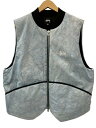【中古】ステューシー STUSSY Washed CANVAS PrimaLoft VEST ベスト ブルー Lサイズ 201MT-3278