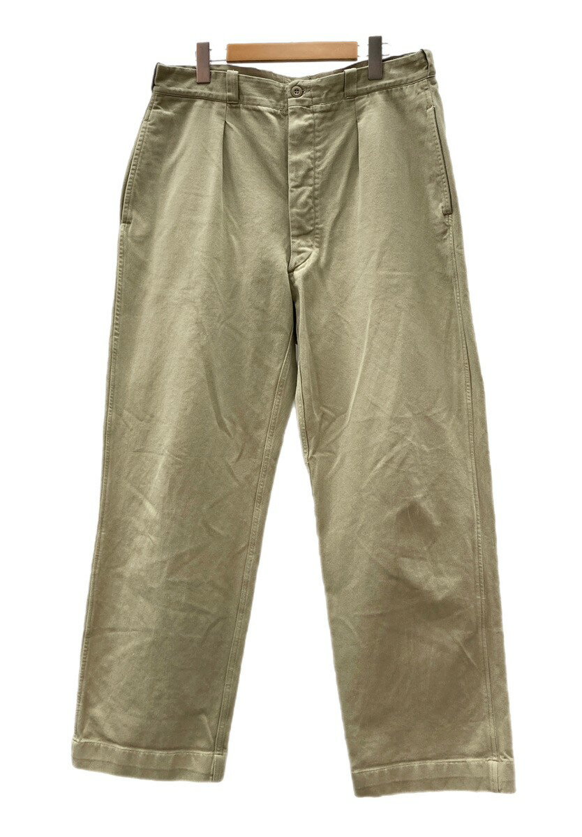【中古】 ミリタリー Military 50's 60's FRENCH ARMY M-52 Paint CHINO TROUSERS フランス軍 チノ Vintage ヴィンテージ 無地 チノパン ベージュ サイズ35 104MB-122