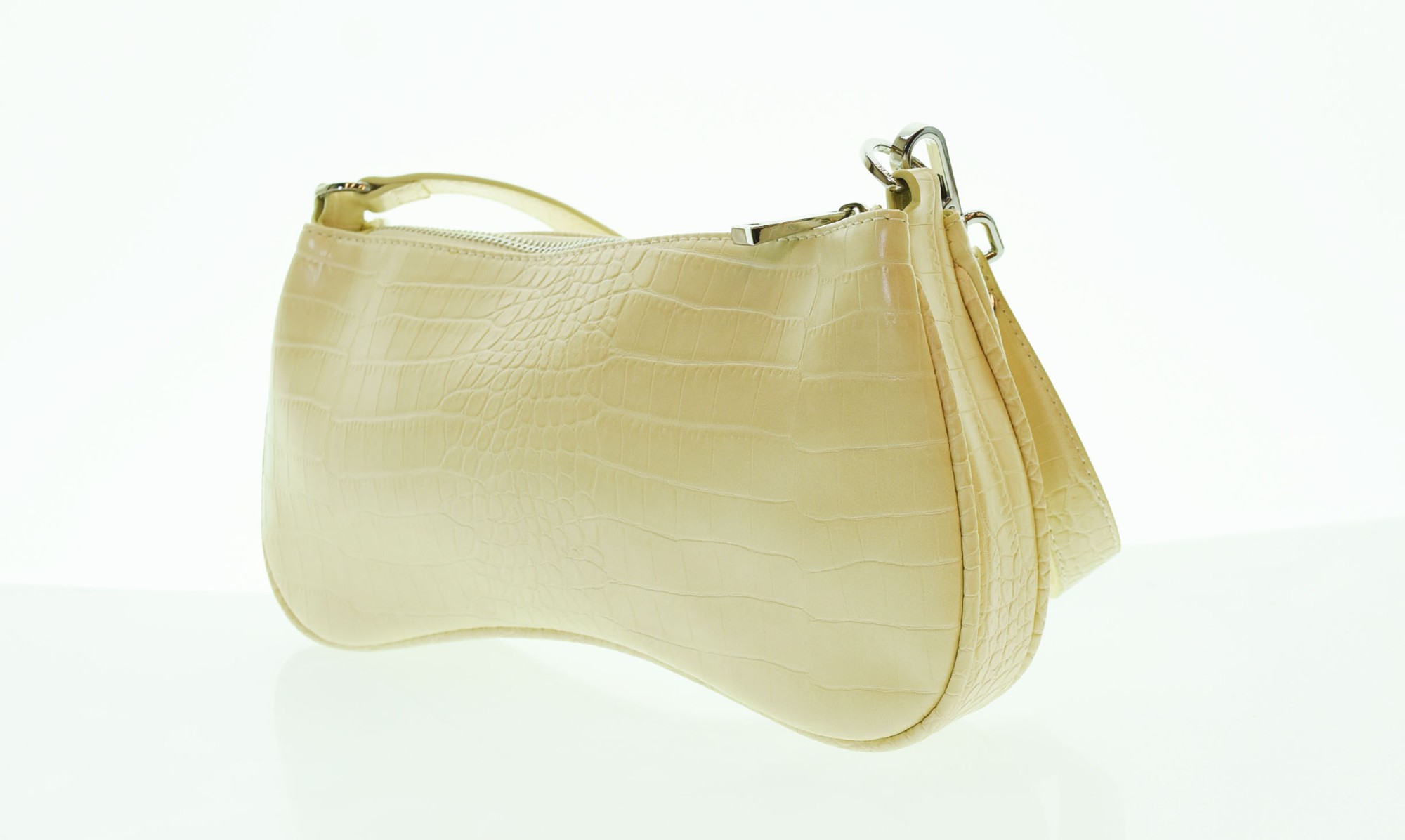 【中古】ジェイダブリューペイ JW PEI クロコ型押し ショルダーバッグ アイボリー バッグ レディースバ..