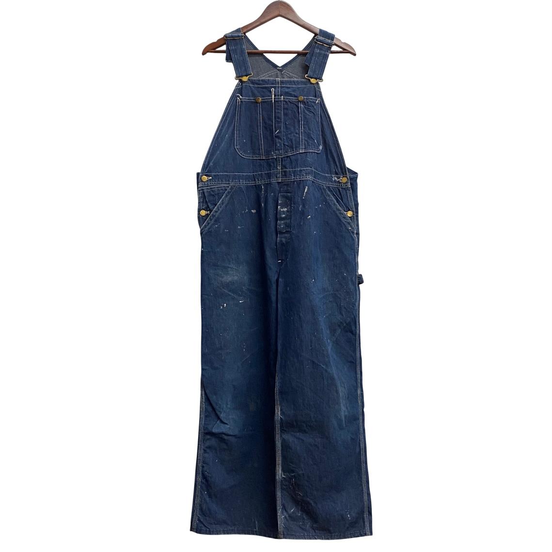 【中古】ヴィンテージ vintage 40's リー LEE ハウスタグ ロングL つなぎ・オーバーオール ブルー 201MB-860 VB