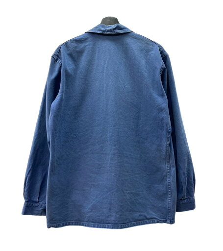 【中古】 ヴィンテージ vintage 60s~ 60年代 ユーロワーク フレンチ カバーオール ワークジャケット コットンツイル フェード 青 ジャケット 無地 ブルー 104MT-1329