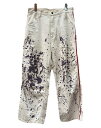 【中古】 ニードルス Needles SIDE LINE PAINTER PANTS サイドライン ペインター パンツ ジップフライ ペイント ワーク 白 総柄 EJ094 ボトムスその他 ホワイト Sサイズ 104MB-197