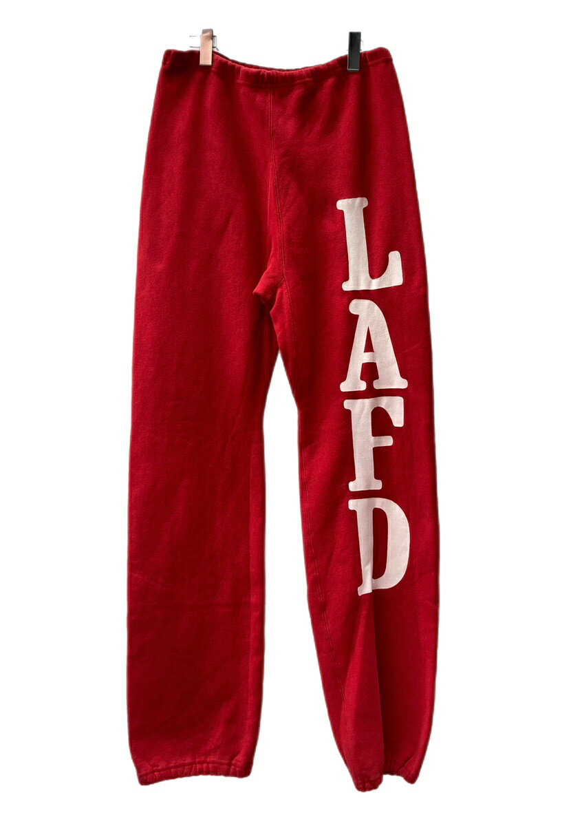 【中古】 チャンピオン Champion 90s 90年代 リバースウィーブ スウェットパンツ USA製 刺繍タグ LAFD Vintage ヴィンテージ 赤 プリント ボトムスその他 レッド Lサイズ 104MB-192