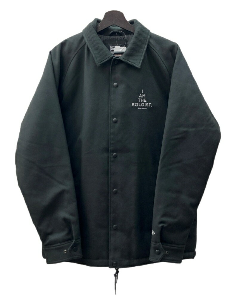 【中古】 タカヒロミヤシタザソロイスト TAKAHIROMIYASHITATheSoloist. × NEW ERA ニューエラ WOOL COACH JACKET ウール コーチ ジャケット スタジャン ボタン アウター 黒 14215068 ジャケット ロゴ ブラック XLサイズ 104MT-1426