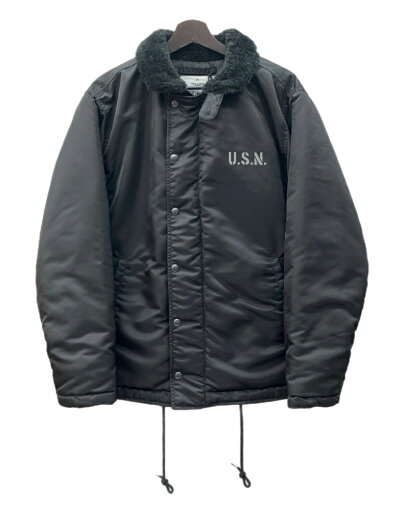 【中古】 ヒューストン HOUSTON NYLON N-1 DECK JACKET ナイロン デッキ ジャケット 襟ボア ジップアップ アウター 黒 51459 ジャケット プリント ブラック Lサイズ 104MT-1433 【中古】 ヒューストン HOUSTON NYLON N-1 DECK JACKET ナイロン デッキ ジャケット 襟ボア ジップアップ アウター 黒 51459 ジャケット プリント ブラック Lサイズ 104MT-1433