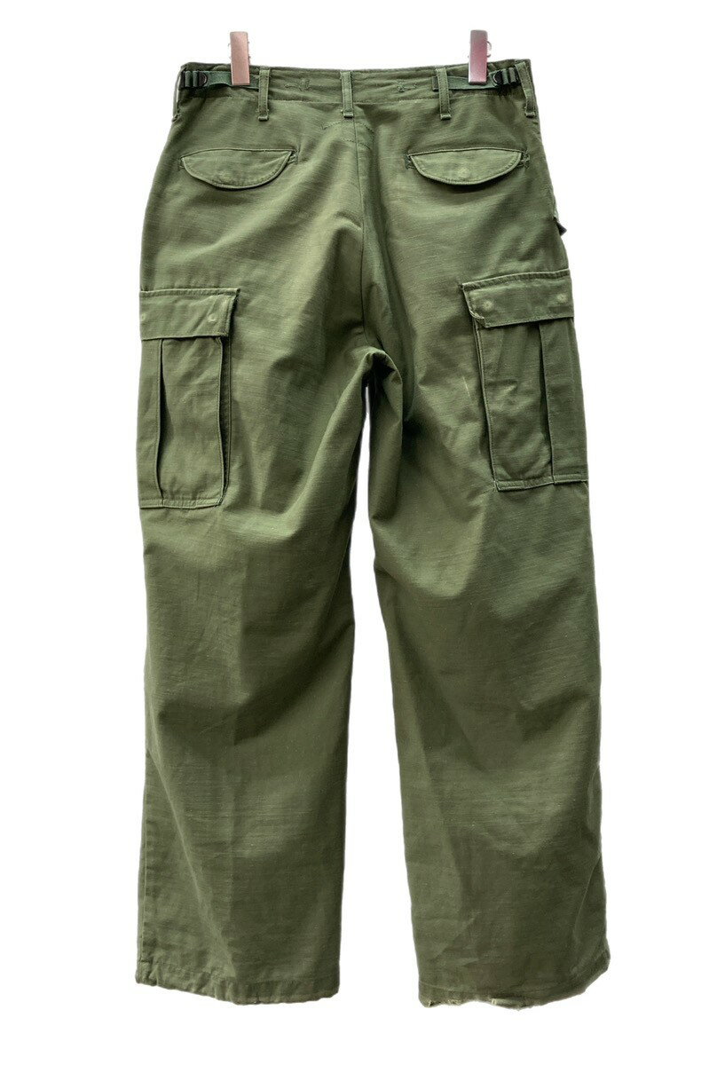 【中古】 ミリタリー Military 70s 70年代 U.S.ARMY M-65 フィールドパンツ SERVAL ZIPPER アメリカ軍 Vintage ヴィンテージ 緑 無地 カーゴパンツ カーキ SMALL-REGULAR 104MB-206