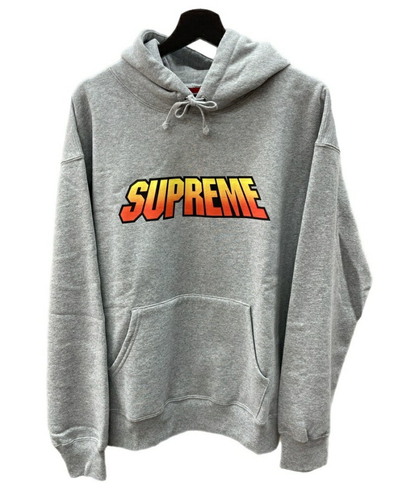 【中古】 シュプリーム SUPREME 24SS Gradient Hooded Sweatshirt グラデーション ロゴ スウェット フーディー 灰 パーカ プリント グレー Lサイズ 104MT-1469