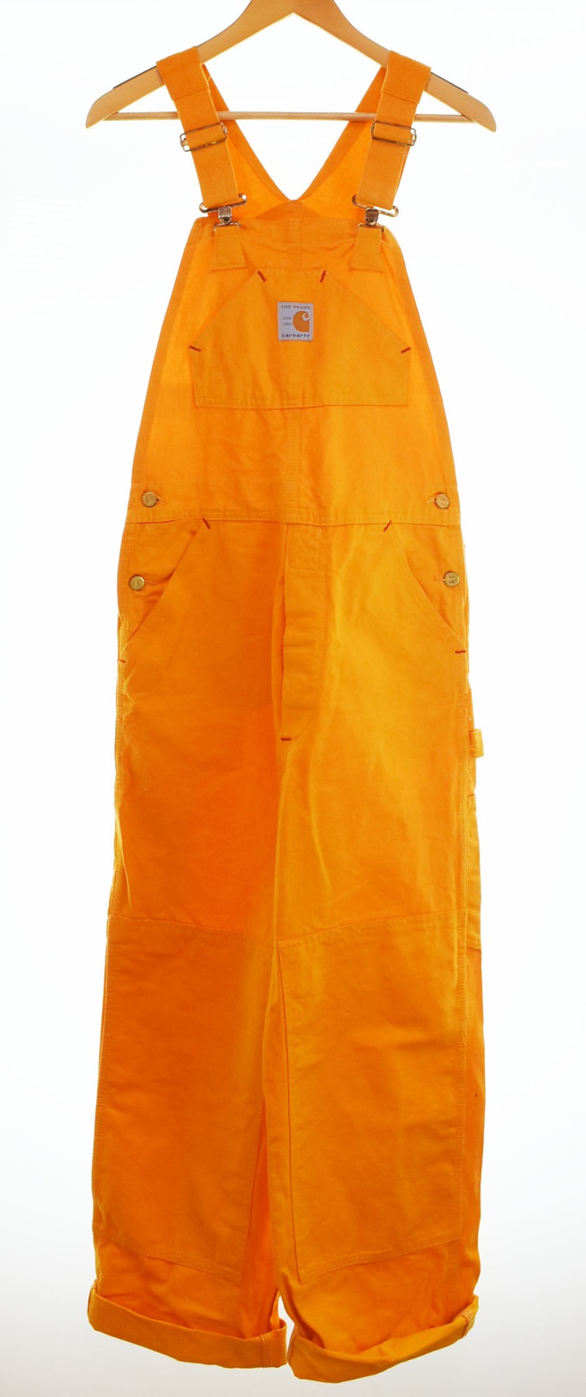 【中古】カーハート Carhartt 80s 90s 80's~90's 星タグ ダブルニー USA製 オーバーオール 7FB つなぎ・オーバーオール オレンジ 30×34 103MB-425