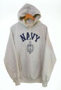 【中古】ヴィンテージ Vintage 90s USNAVY リバースウィーブ フーディー Made in USA 90'S アメリカ海軍 USA製 パーカ グレー Lサイズ 103MT-2617