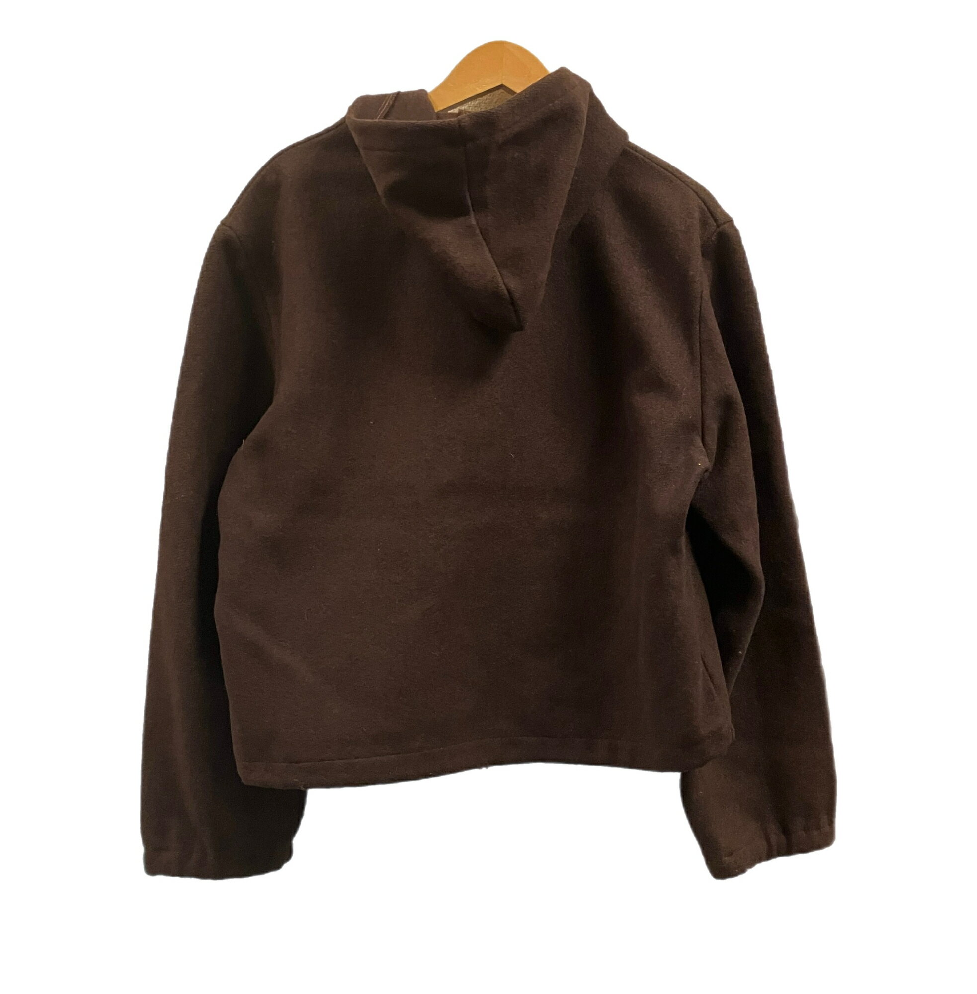 【中古】ヴィンテージ vintage 60’s 60年代 カデットコート ショート丈 フーデッドブルゾン ウール系 TALON ZIPPER デカ五角形ジップ - ジャケット ブラウン Lサイズ 101MT-4618