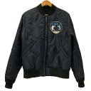 【中古】ヒステリックグラマー HYSTERIC GLAMOUR RUMBLE MA-1 ワッペン キルティング フライト ボンバー 0263AB06 ジャケット ブラック Sサイズ 201MT-4149