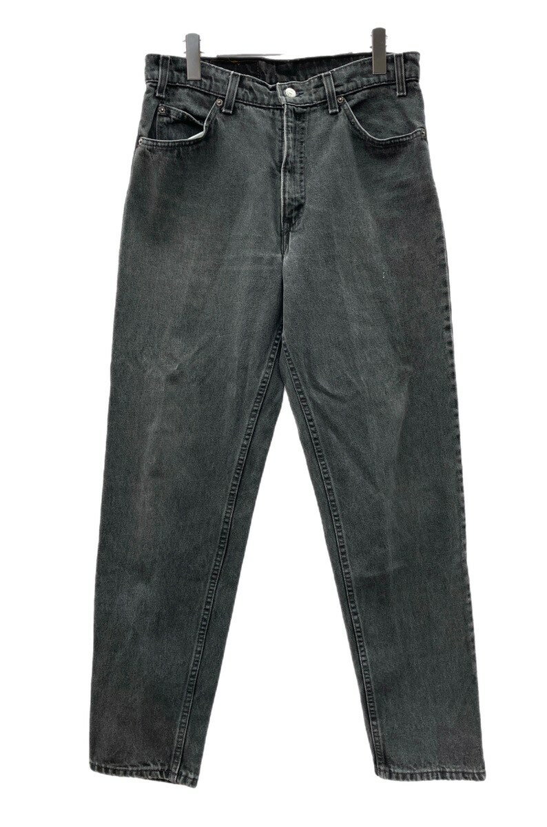 【中古】 リーバイス Levi's 90s 90年代 550 後染め ブラック ジーンズ ジーパン USA製 ジッパーフライ ボタン裏515 無地 デニム ブラック W32 L32 104MB-296のサムネイル