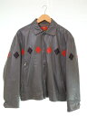 【中古】クリームソーダ CREAM SODA 80s ダイヤ柄 レザージャケット ジャケット グレー Lサイズ 103MT-2867