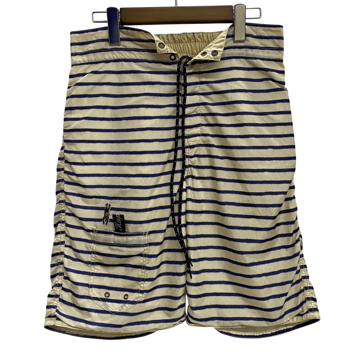 【中古】キャピタル KAPITAL 10SS ビーチショートパンツ ナイロン ハーフパンツ ホワイト 2サイズ 201MB-1057 VB